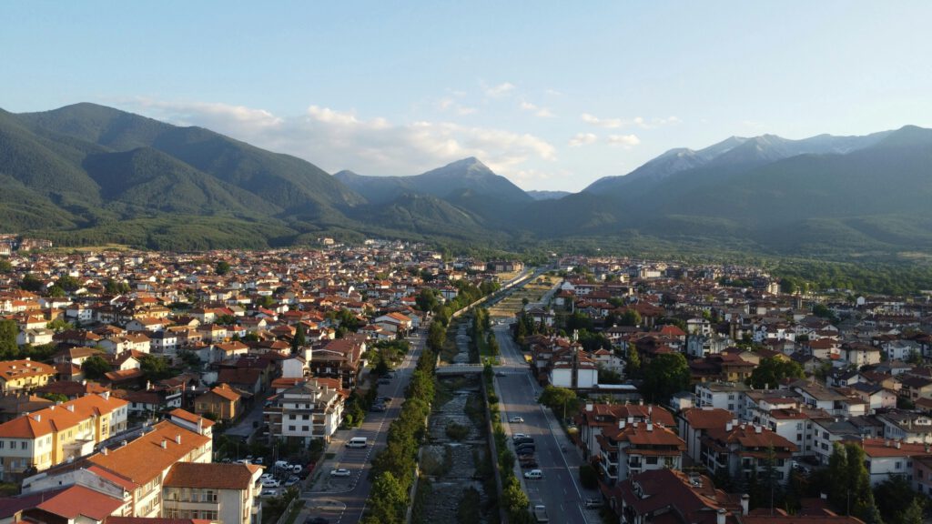 View of Bansko, where the Bansko Nomad Fest is taking place